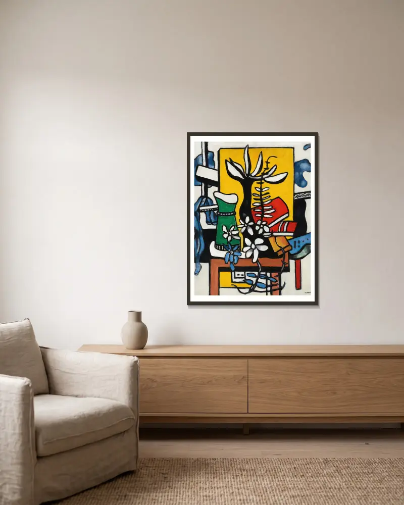 La fleur noire av Fernand Léger inramad på en vägg