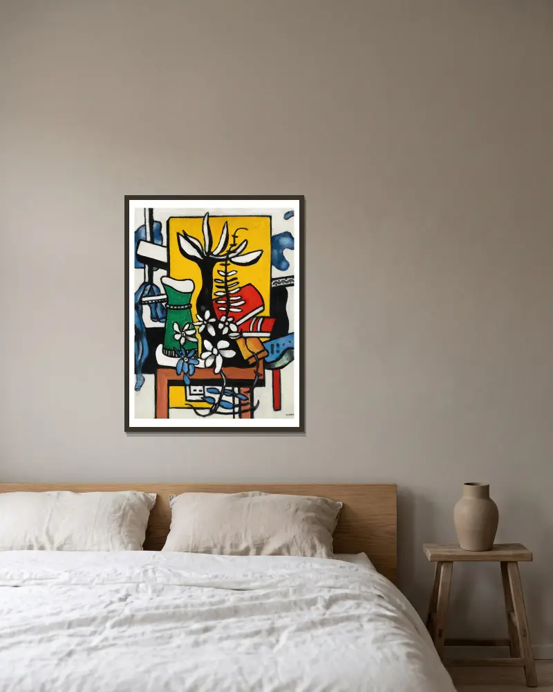 La fleur noire av Fernand Léger inramad på en vägg