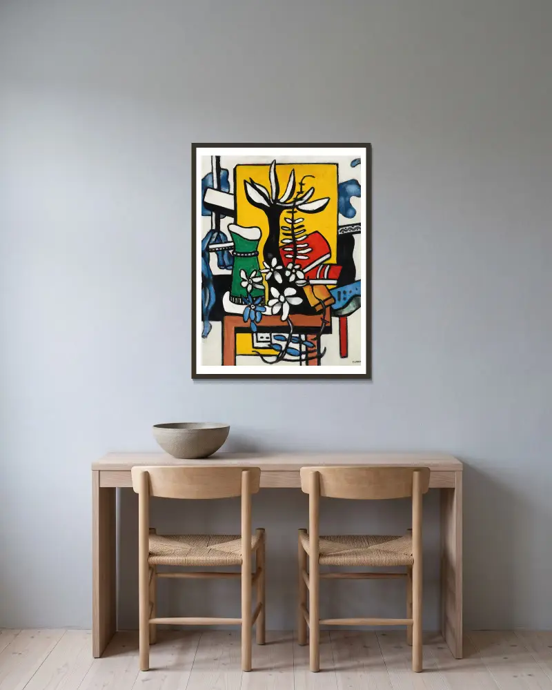 La fleur noire av Fernand Léger inramad på en vägg
