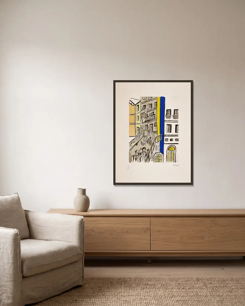 Die Straße von Fernand Léger gerahmt an einer Wand