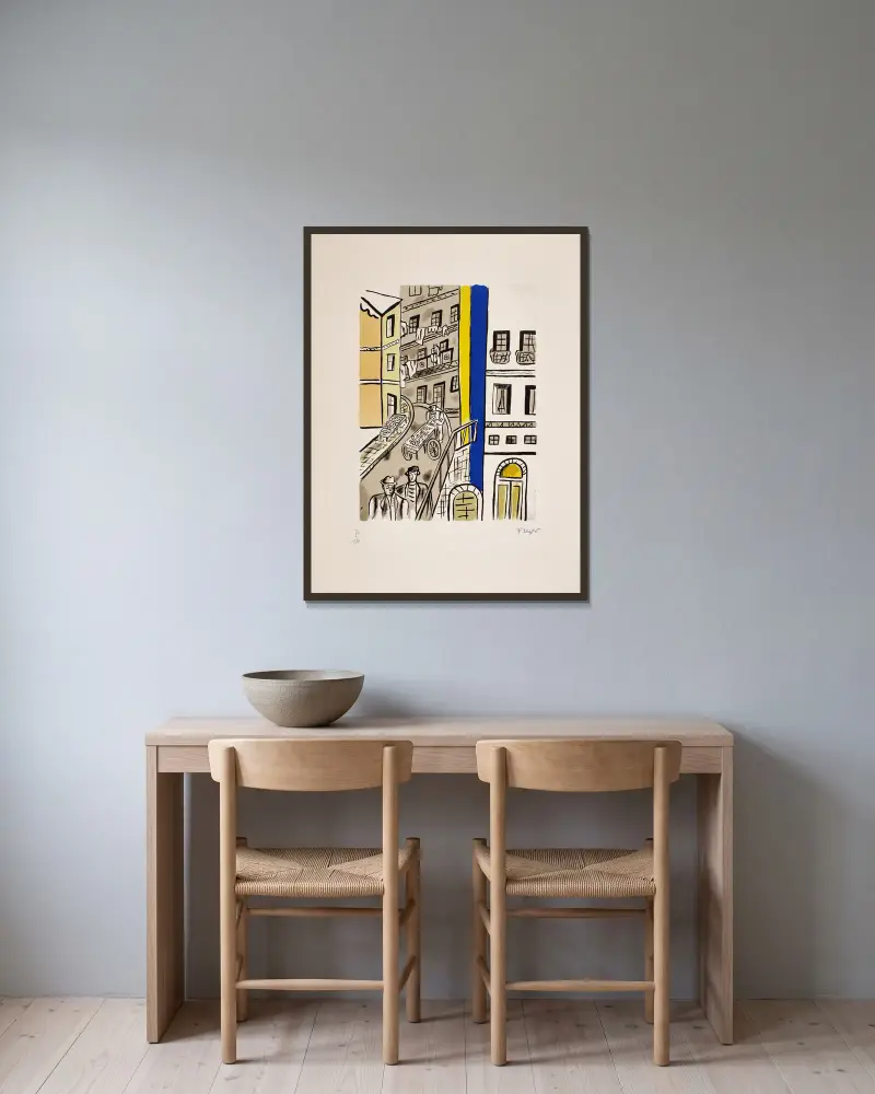 Die Straße von Fernand Léger gerahmt an einer Wand
