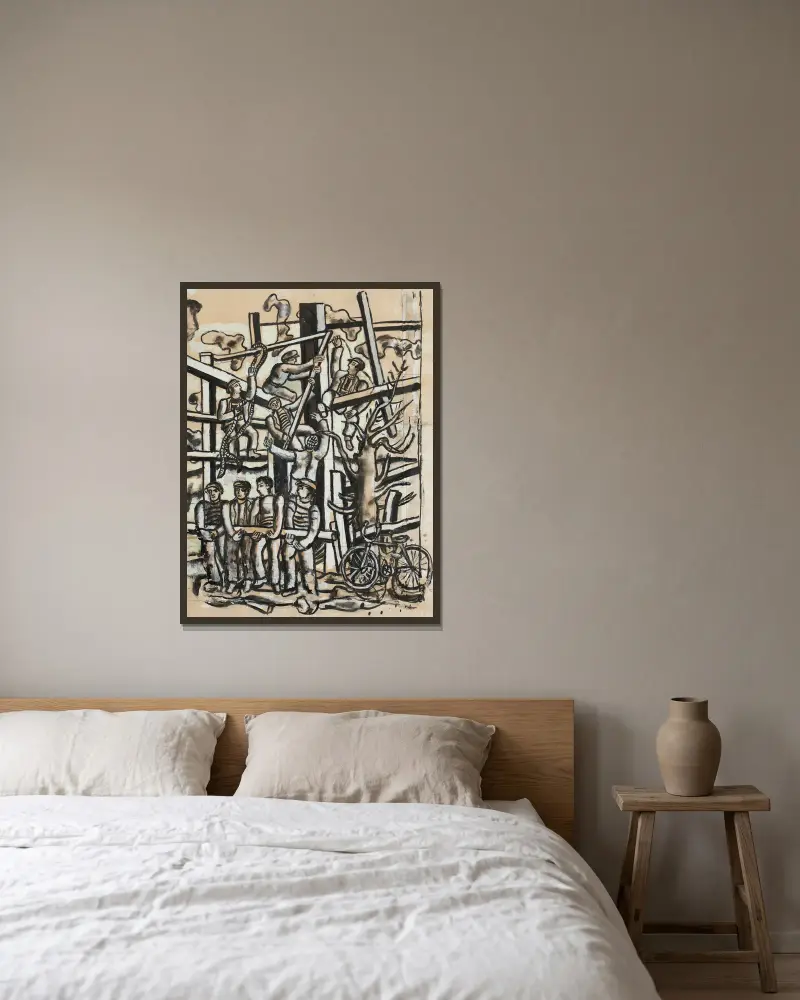Rowerzyści, Fernand Léger w ramie na ścianie