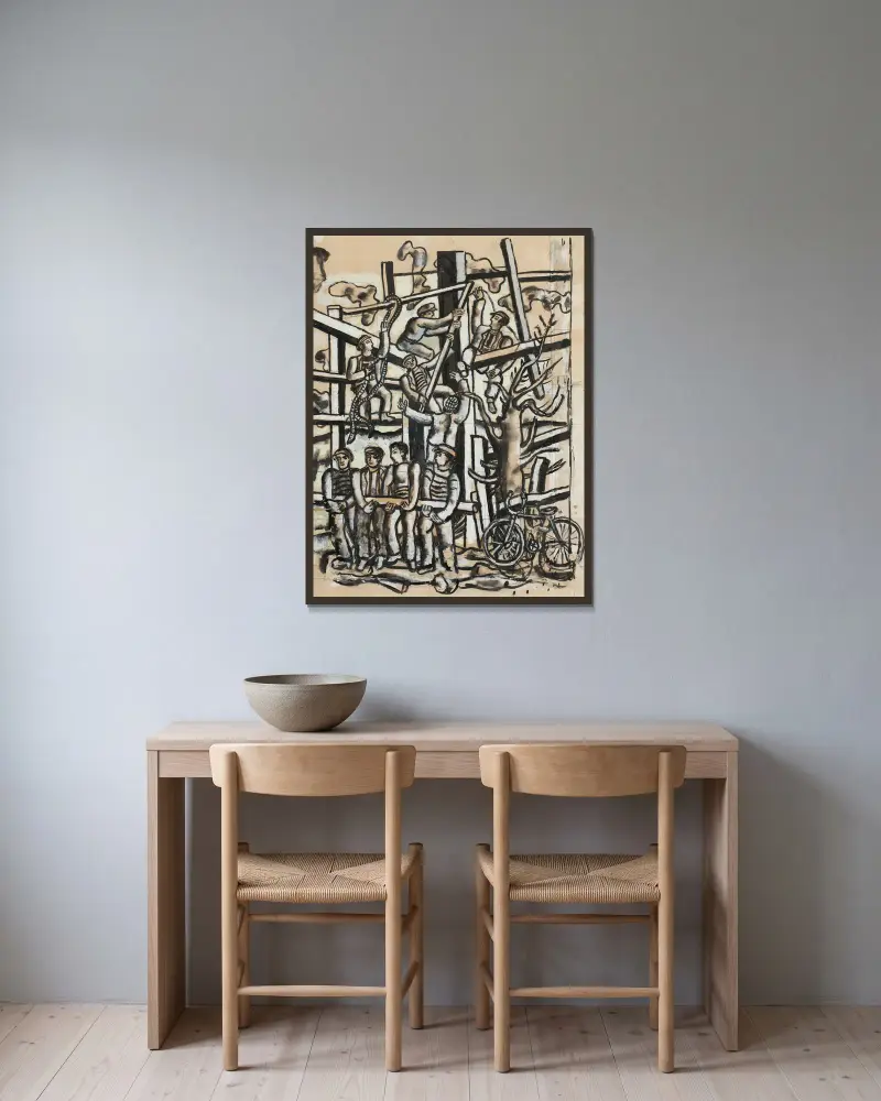 Rowerzyści, Fernand Léger w ramie na ścianie