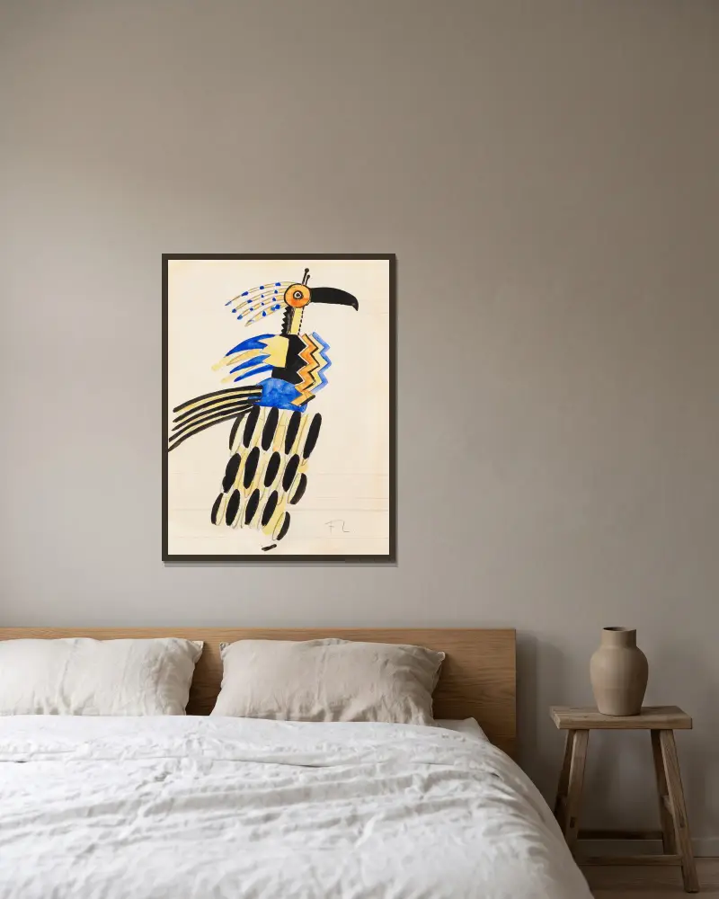 Projet de costume; Création du Monde av Fernand Léger inramad på en vägg
