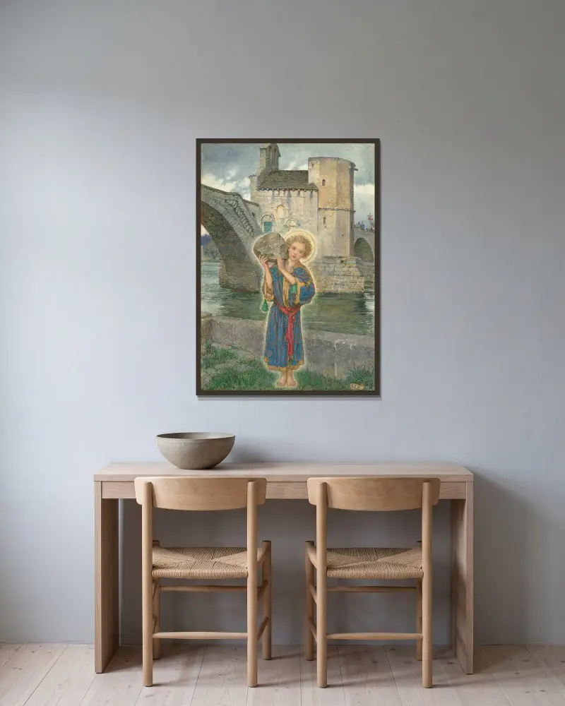 S:t Bénézet av Avignon av Eleanor Fortescue-Brickdale inramad på en vägg
