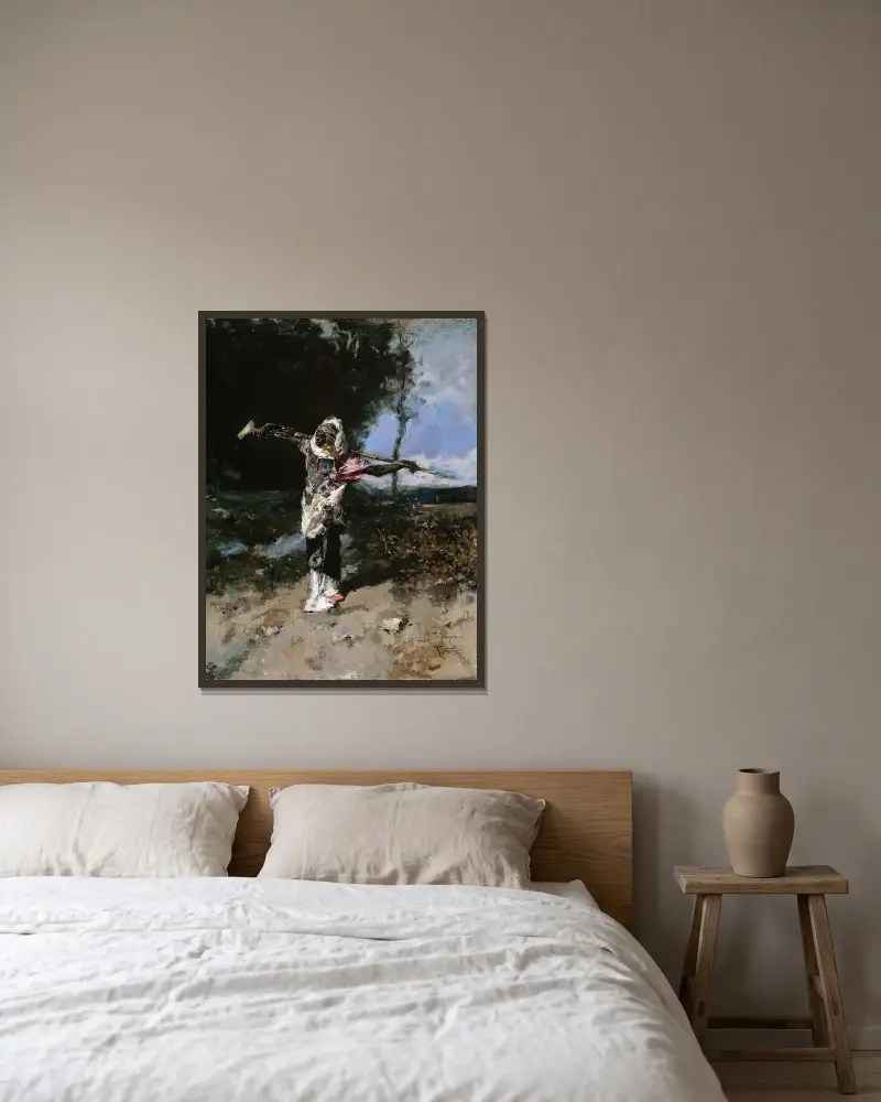 Afrikanischer Häuptling von Mariano Fortuny Marsal gerahmt an einer Wand