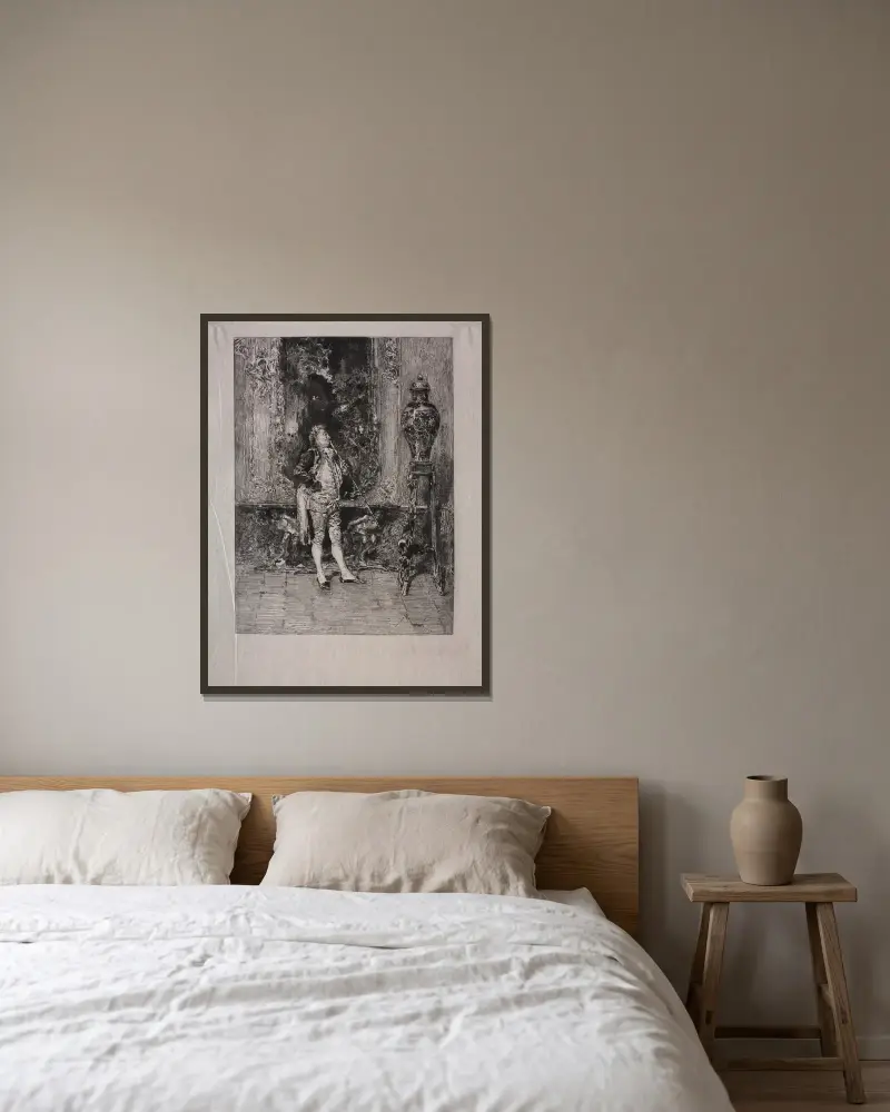 Interieur von Mariano Fortuny Marsal gerahmt an einer Wand