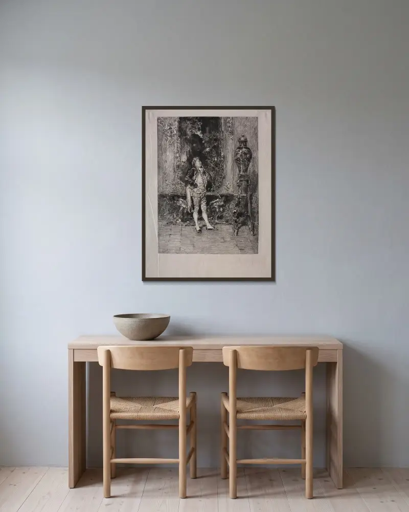 Interieur von Mariano Fortuny Marsal gerahmt an einer Wand