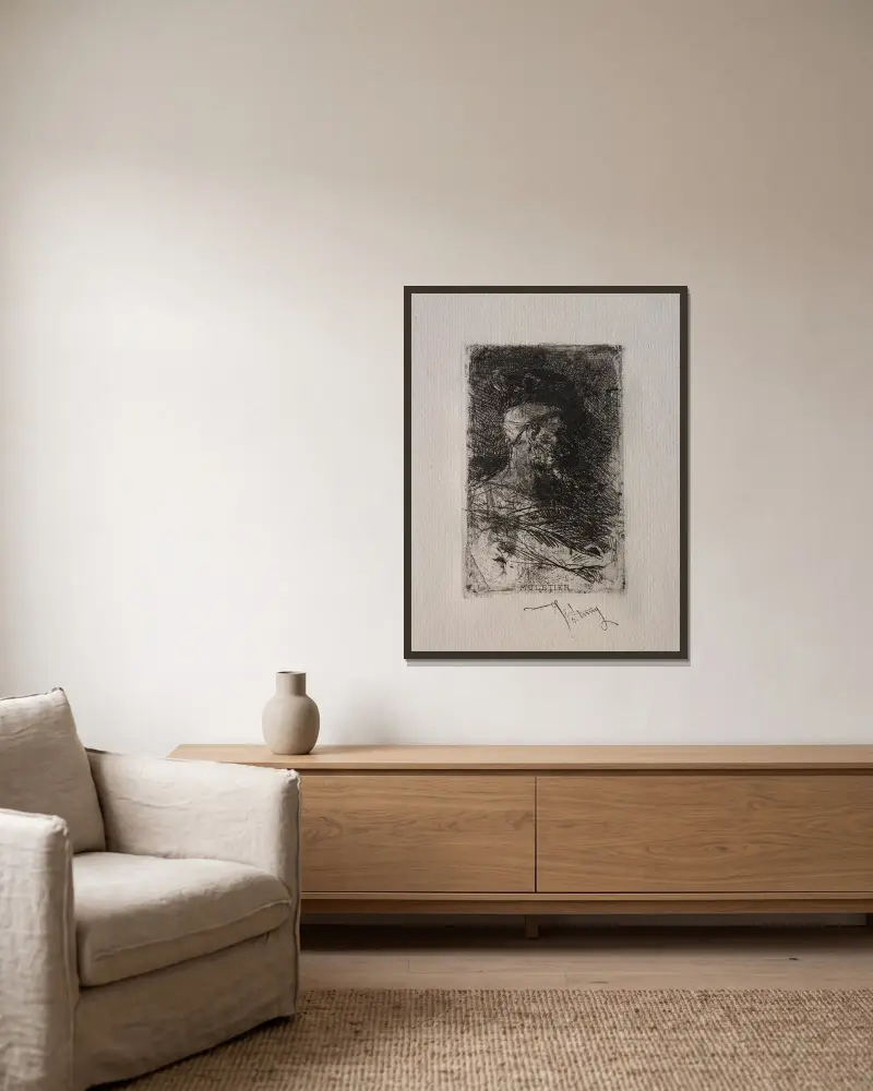 Maultiertreiber von Mariano Fortuny Marsal gerahmt an einer Wand