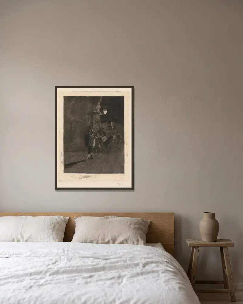 Serenade von Mariano Fortuny Marsal gerahmt an einer Wand