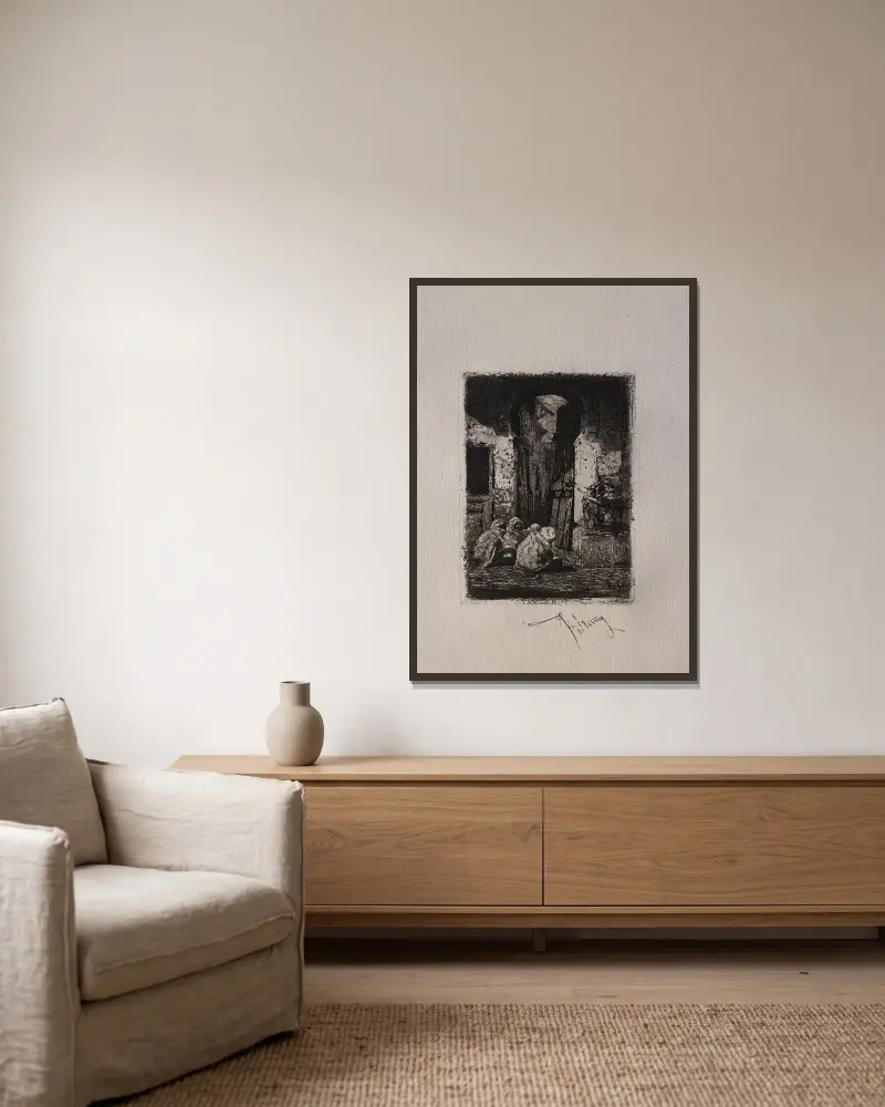 Tanger von Mariano Fortuny Marsal gerahmt an einer Wand
