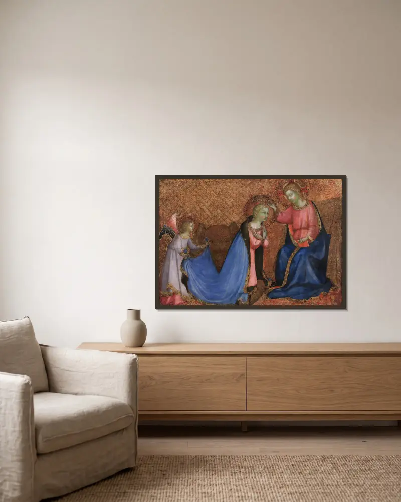 Marienkrönung von Fra Angelico gerahmt an einer Wand