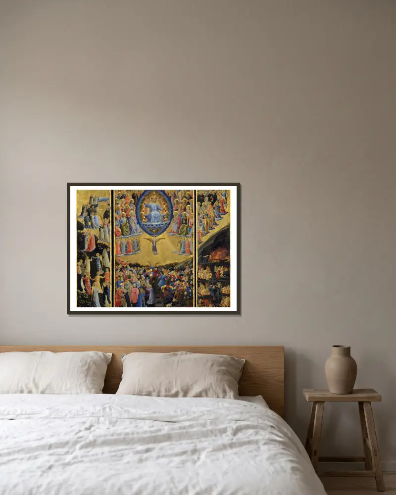 The Last Judgement av Fra Angelico inramad på en vägg