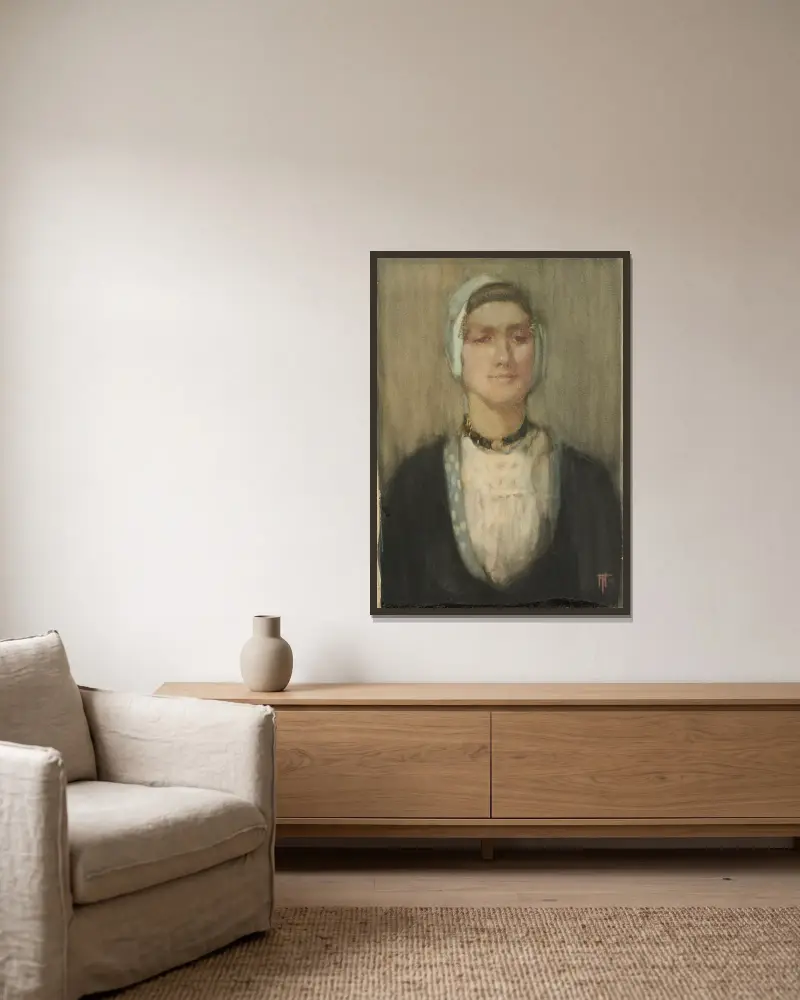En holländsk flicka av Frances Hodgkins inramad på en vägg