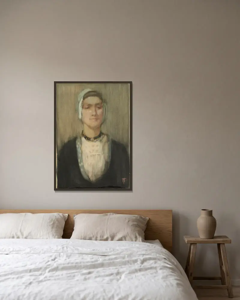 En holländsk flicka av Frances Hodgkins inramad på en vägg