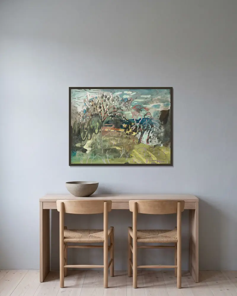 Wiśnia w 'The Croft', Bradford on Tone, Taunton, Frances Hodgkins w ramie na ścianie