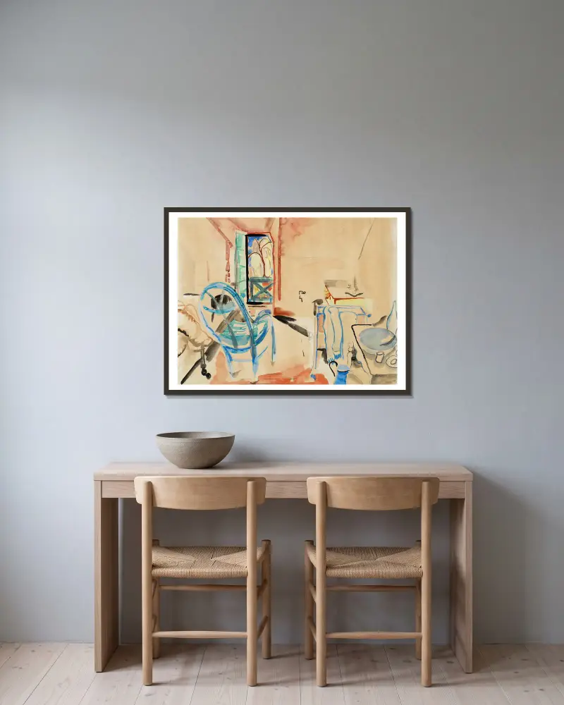 Interieurszene von Frances Hodgkins gerahmt an einer Wand