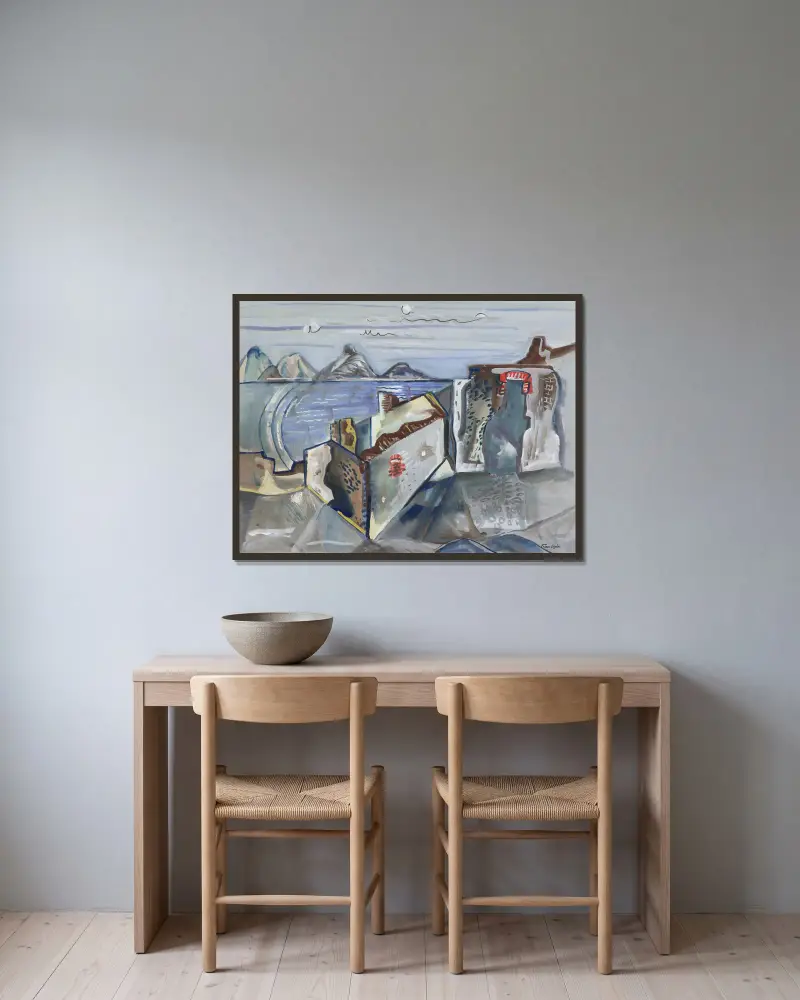 Ruiny, Frances Hodgkins w ramie na ścianie