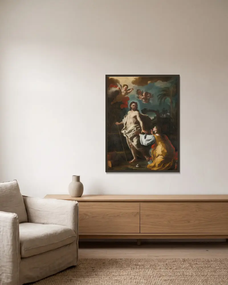 Noli Me Tangere av Francesco Solimena inramad på en vägg
