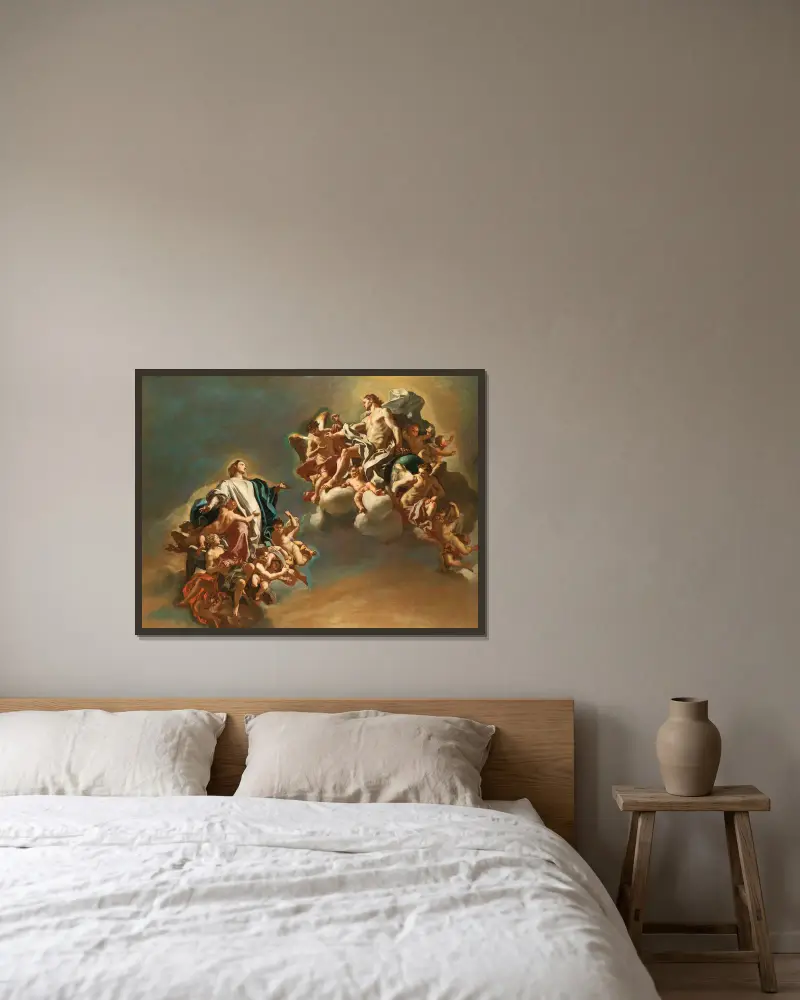 The Assumption Of The Virgin av Francesco Solimena inramad på en vägg