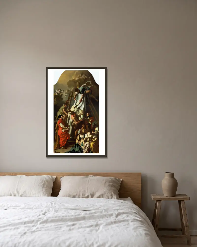 Die Kreuzabnahme von Francesco Solimena gerahmt an einer Wand