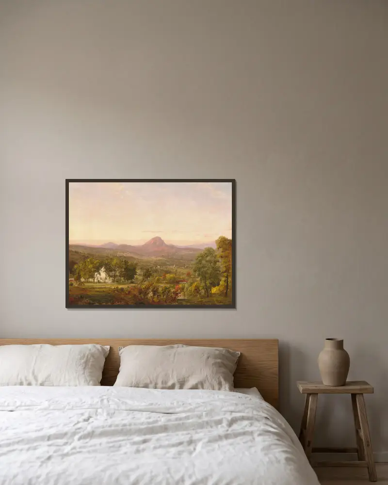 Höstlandskap, Sugar Loaf Mountain, Orange County, New York av Jasper Francis Cropsey inramad på en vägg