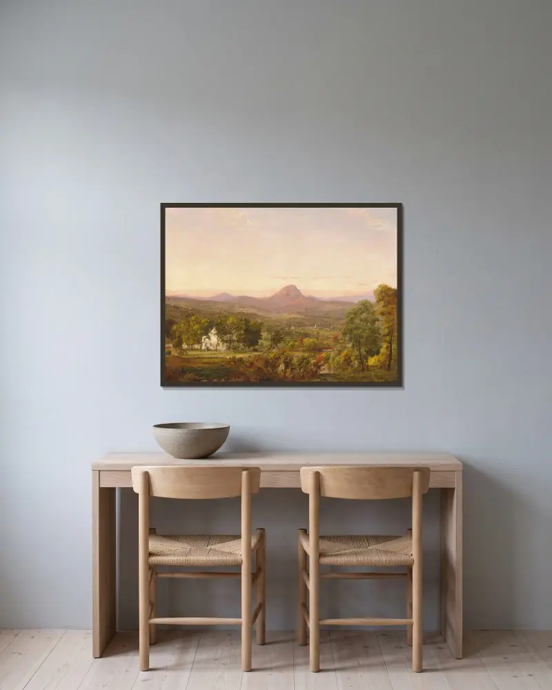 Höstlandskap, Sugar Loaf Mountain, Orange County, New York av Jasper Francis Cropsey inramad på en vägg