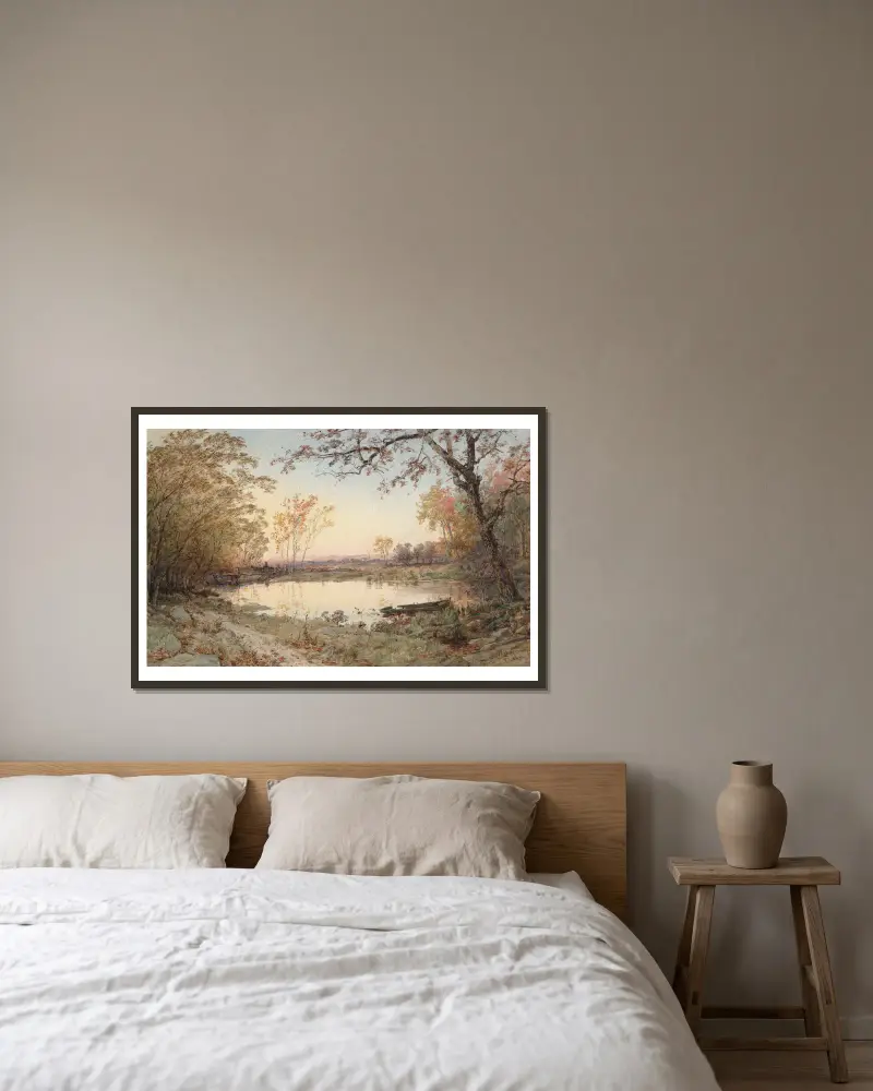 Landschaft (Hastings-on-Hudson), 1888 von Jasper Francis Cropsey gerahmt an einer Wand