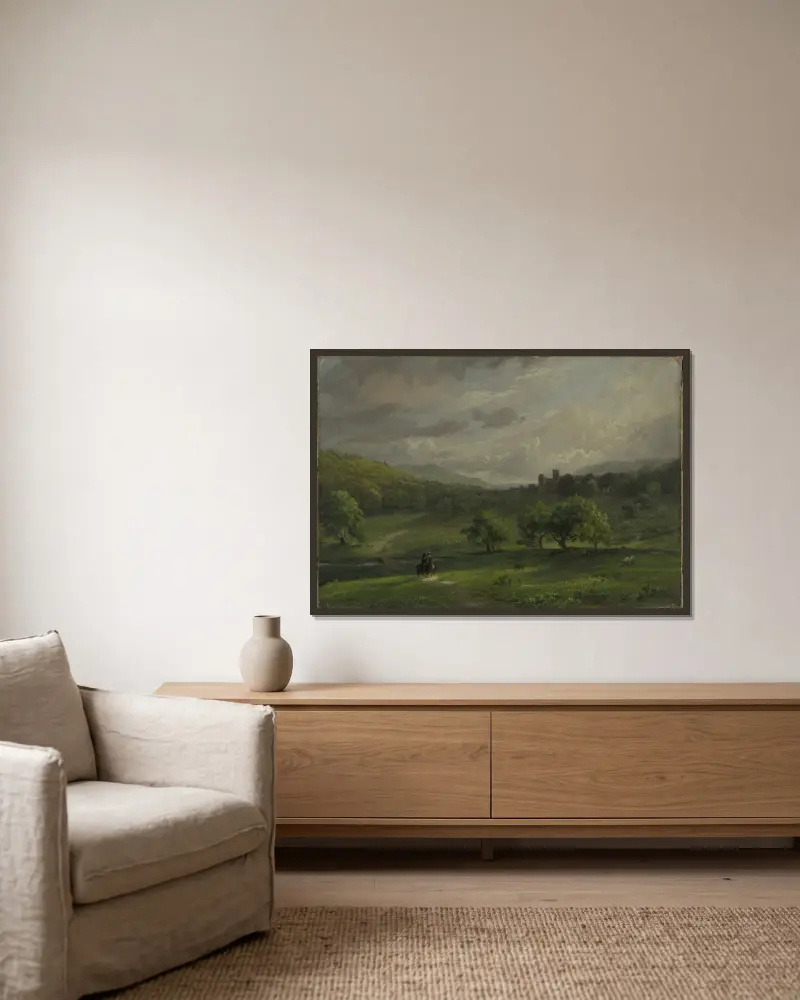 Schloss Lulworth von Jasper Francis Cropsey gerahmt an einer Wand