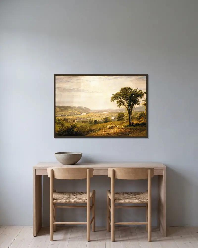 Wyoming Valley, Pennsylvania von Jasper Francis Cropsey gerahmt an einer Wand
