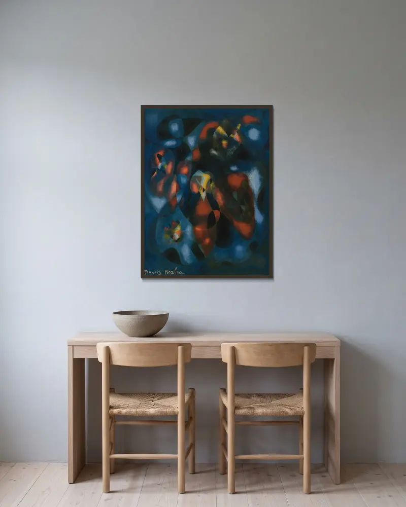 Abstrait av Francis Picabia inramad på en vägg