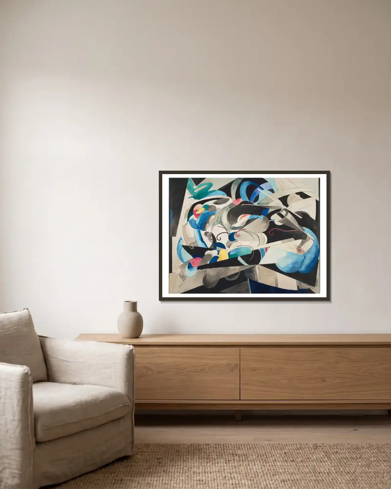 Animation av Francis Picabia inramad på en vägg