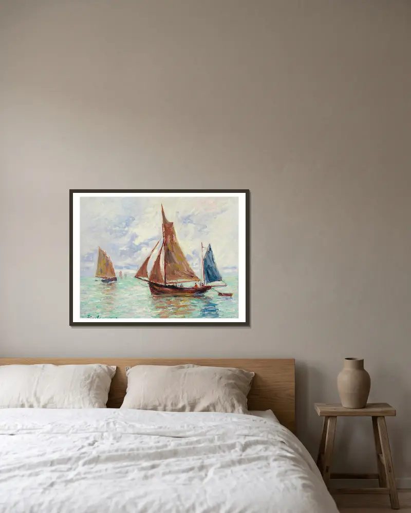 Fischerboote von Francis Picabia gerahmt an einer Wand