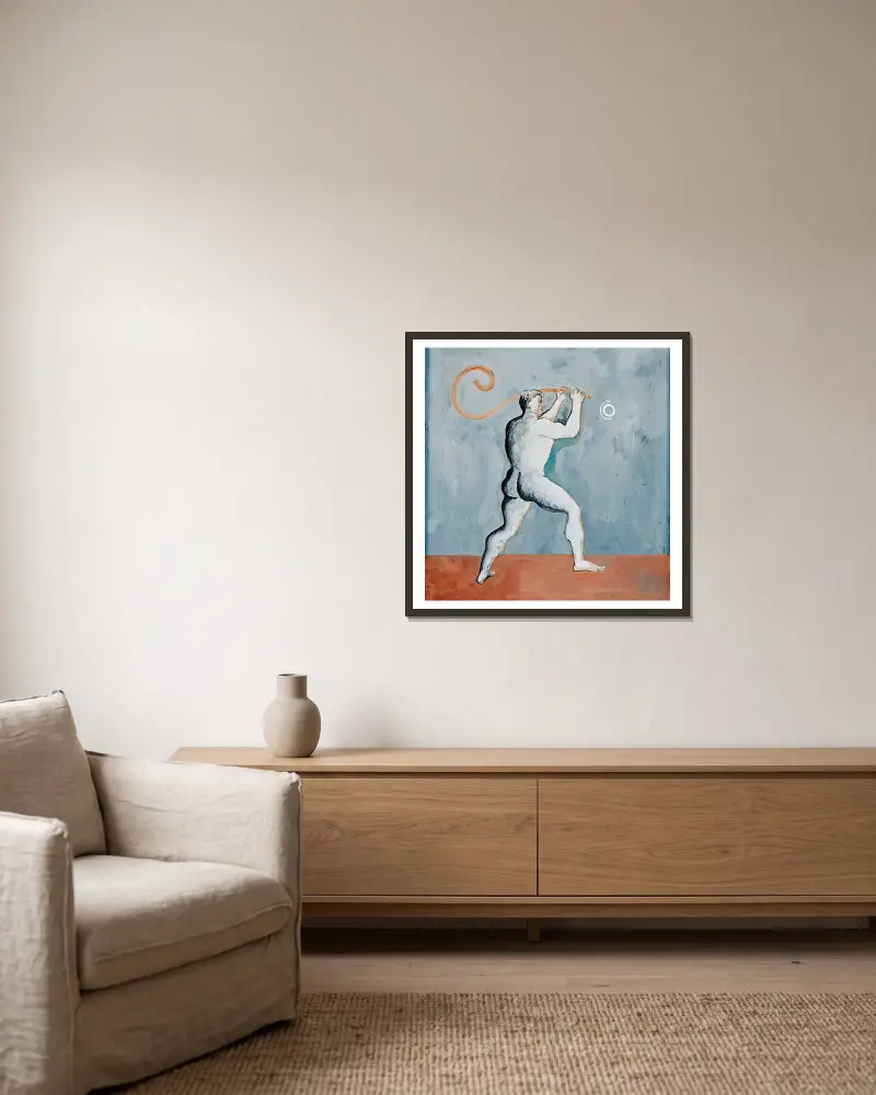Herkules vor dem Mond von Francis Picabia gerahmt an einer Wand