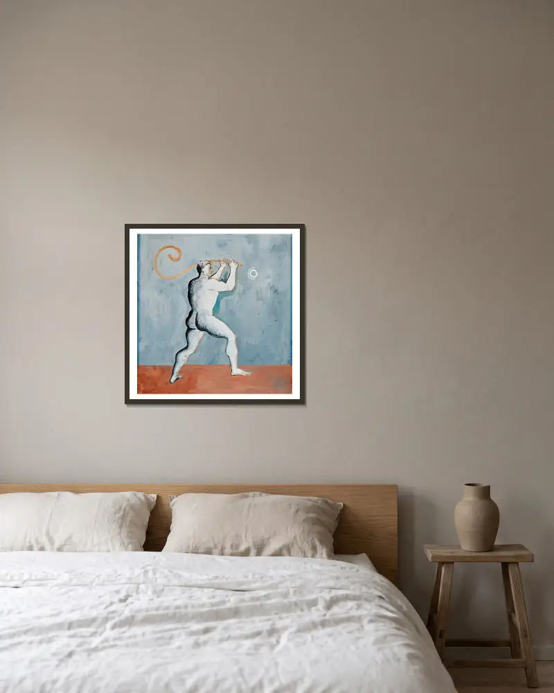 Herkules vor dem Mond von Francis Picabia gerahmt an einer Wand