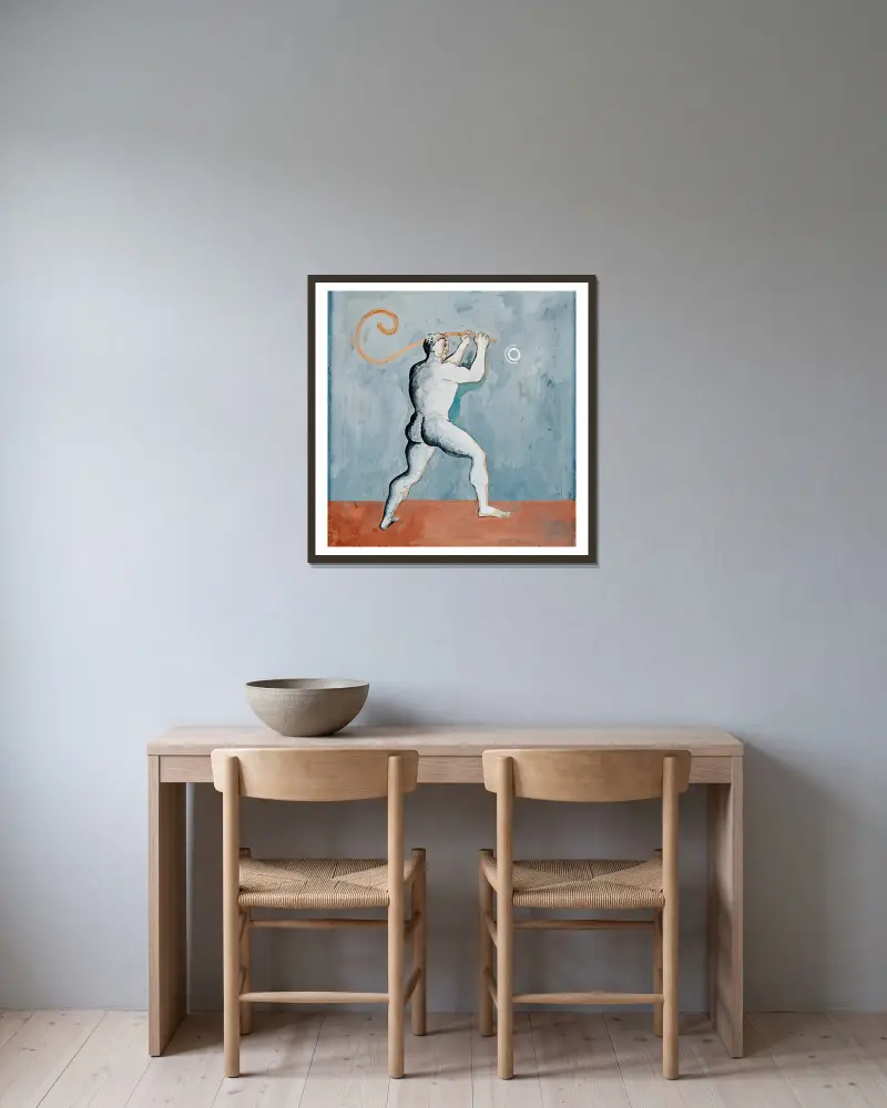 Herkules vor dem Mond von Francis Picabia gerahmt an einer Wand