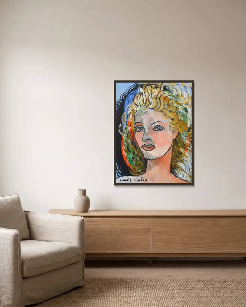 Die Blonde von Francis Picabia gerahmt an einer Wand