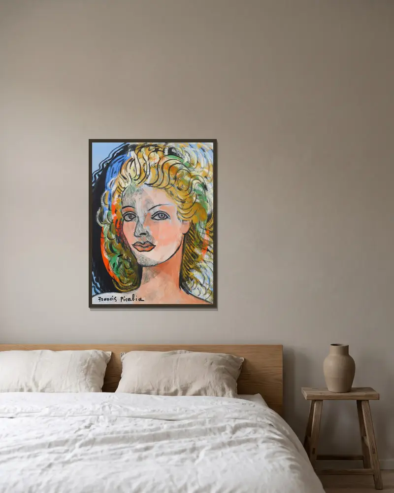 Die Blonde von Francis Picabia gerahmt an einer Wand