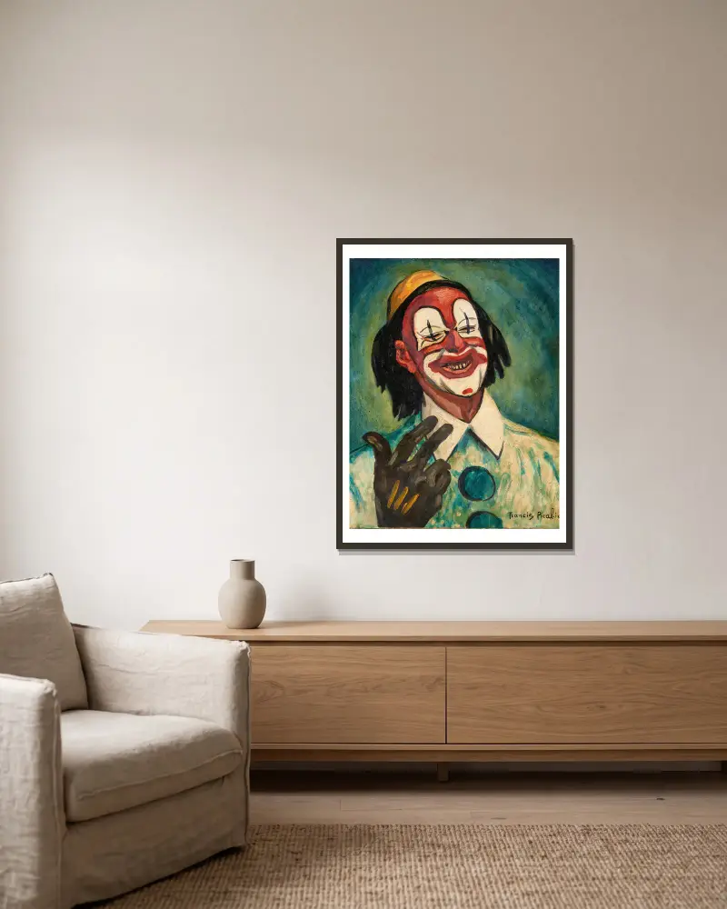 Le clown av Francis Picabia inramad på en vägg