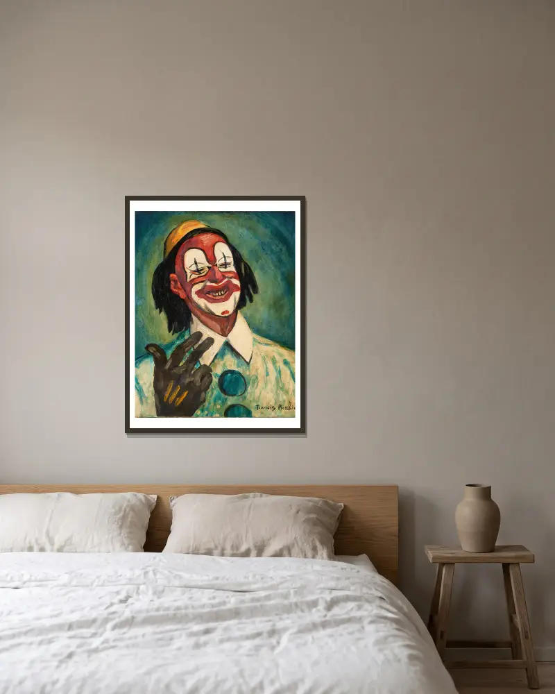 Le clown av Francis Picabia inramad på en vägg