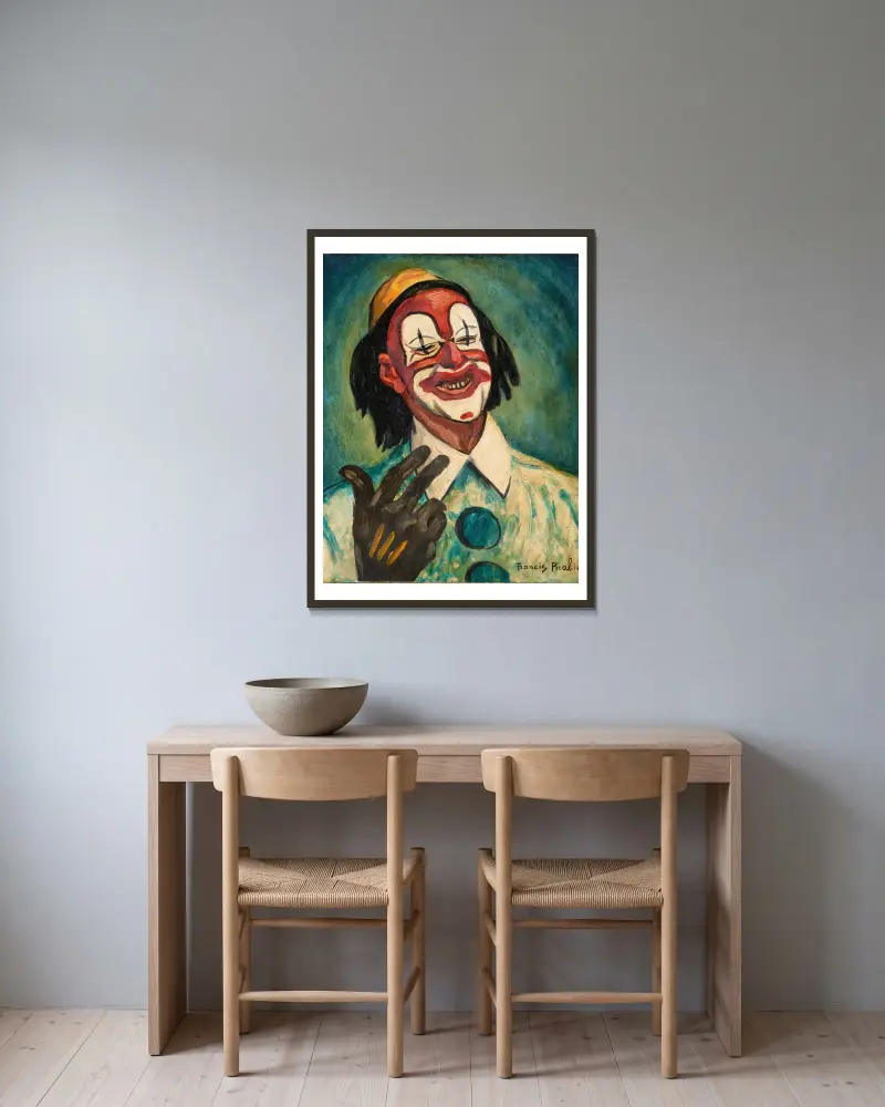 Le clown av Francis Picabia inramad på en vägg