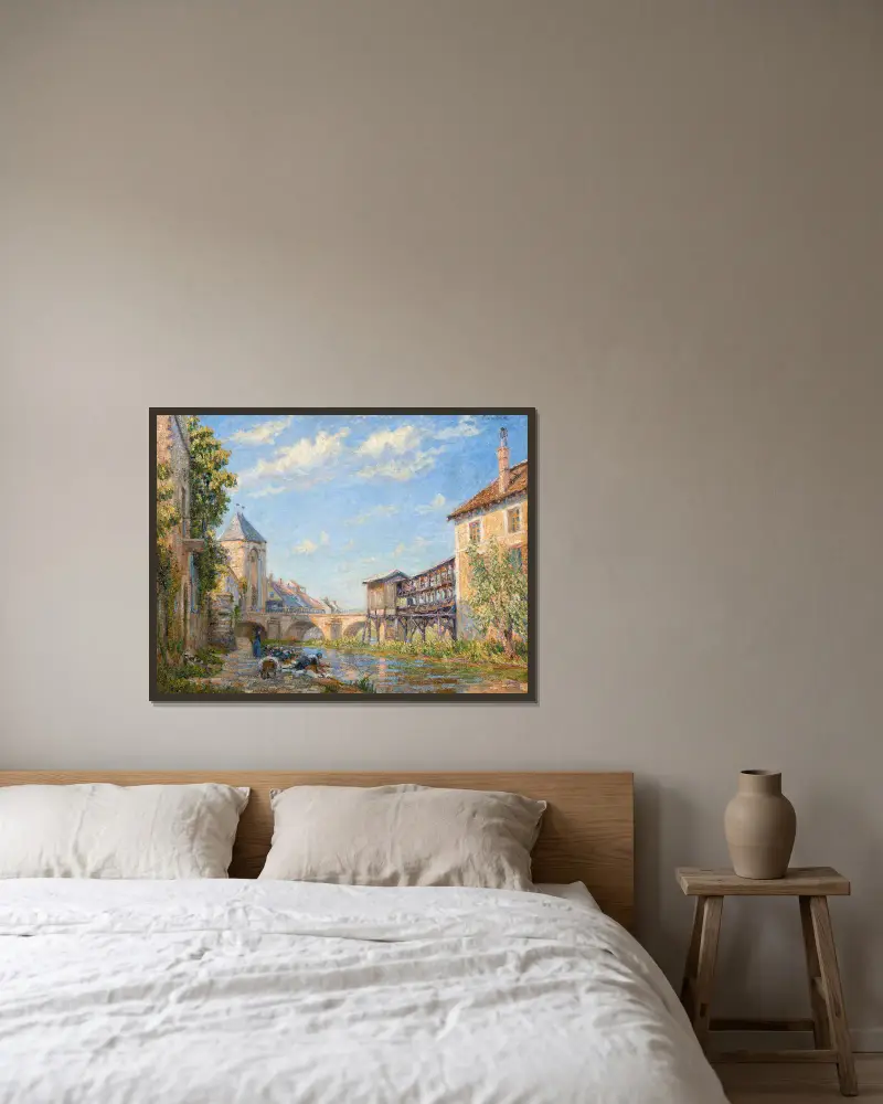 Die Wäscherinnen in Moret von Francis Picabia gerahmt an einer Wand