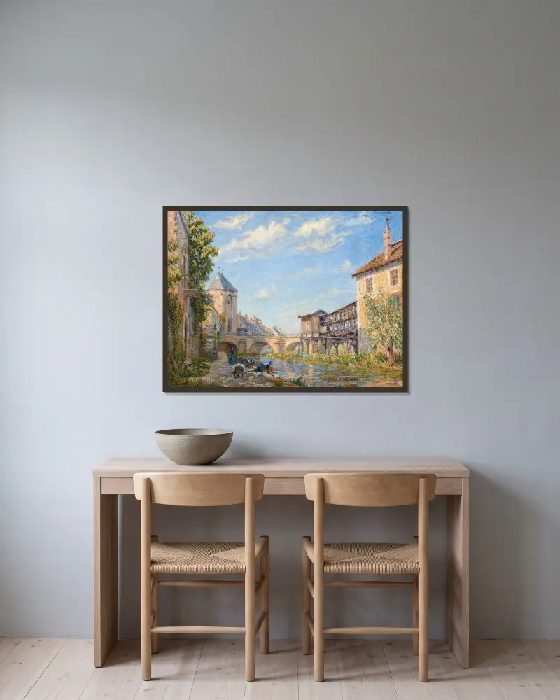 Die Wäscherinnen in Moret von Francis Picabia gerahmt an einer Wand