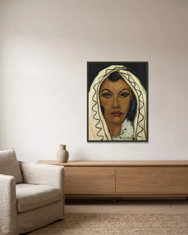 Bez názvu (ženská tvář) – Nr. 1, Francis Picabia v rámu na stěně