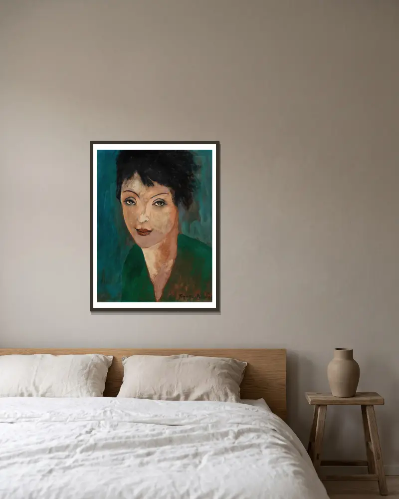 Frauenkopf von Francis Picabia gerahmt an einer Wand