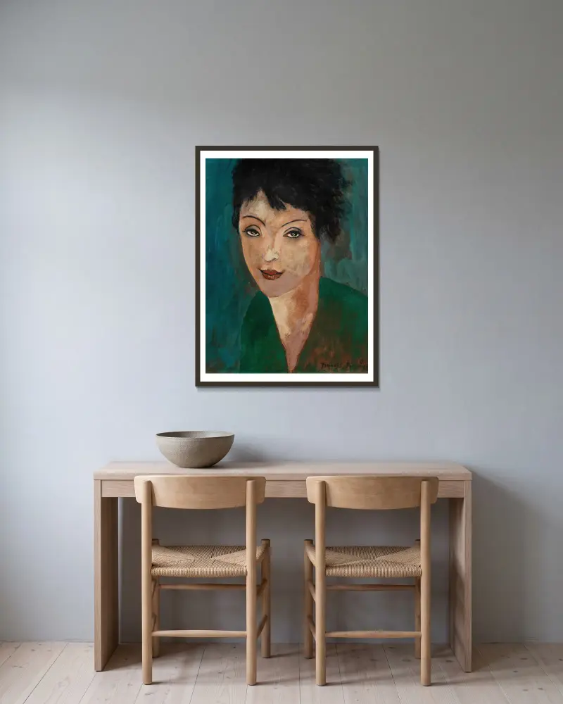Frauenkopf von Francis Picabia gerahmt an einer Wand