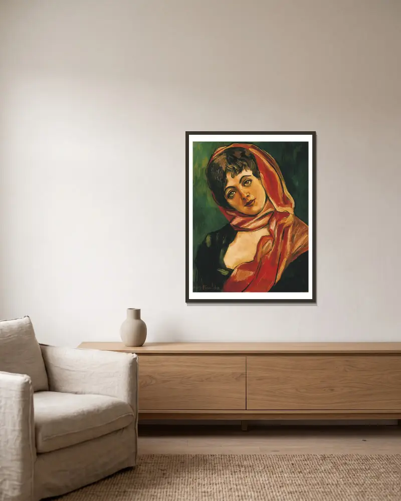 Frauenantlitz von Francis Picabia gerahmt an einer Wand