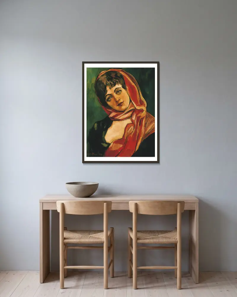 Frauenantlitz von Francis Picabia gerahmt an einer Wand