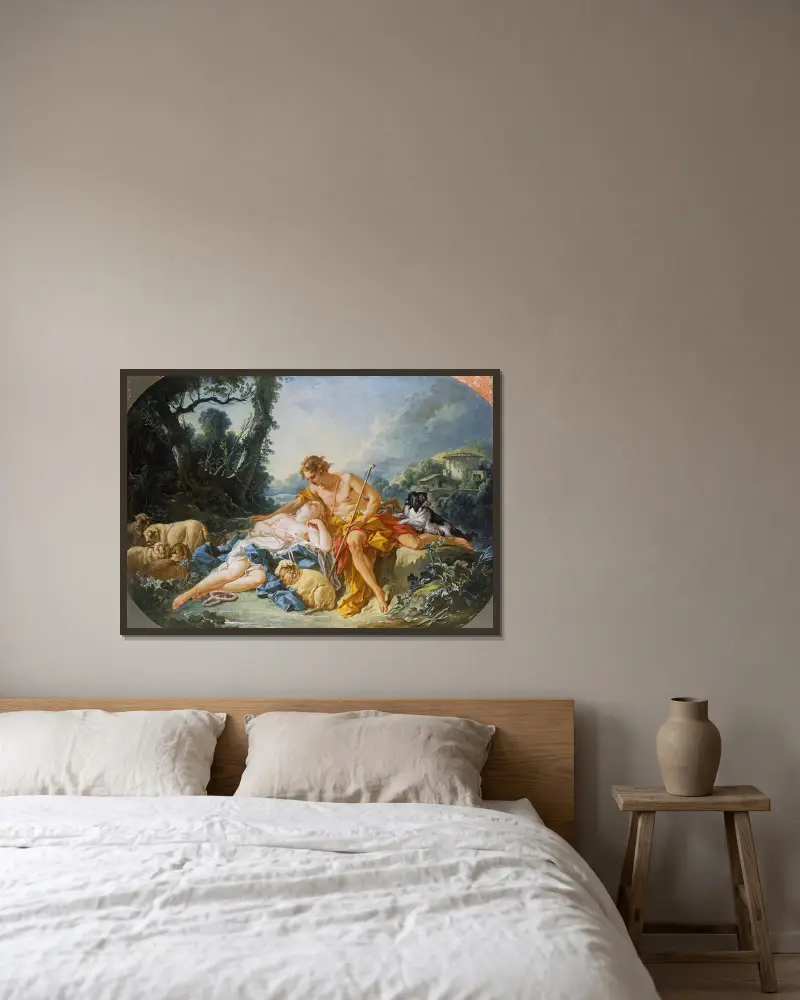 Daphnis und Chloe von François Boucher gerahmt an einer Wand