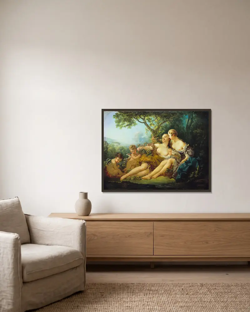 Erigone besiegt von François Boucher gerahmt an einer Wand